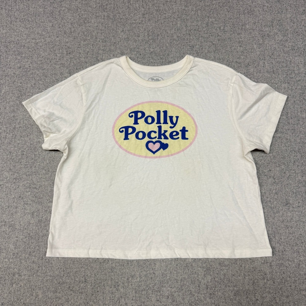 Polly Pocket | Graphic T-Shirt | Size Medium | White | Retro Logo Tee